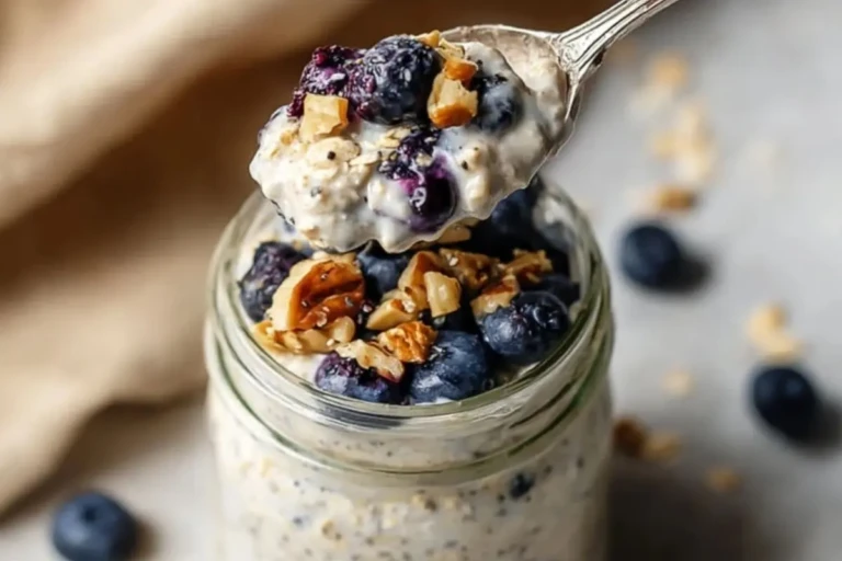 Blueberry Overnight Oats With Yogurt