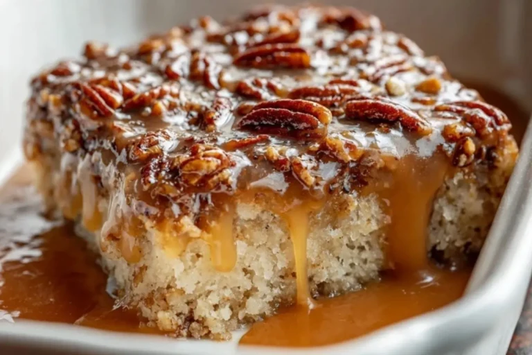 Butter Pecan Praline Poke Cake
