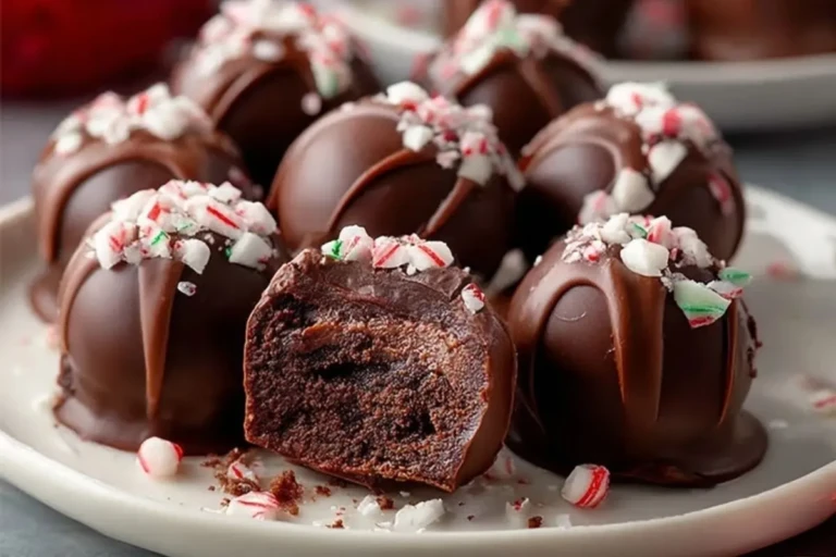 Candy Cane Brownie Bombs