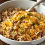 Cheesy Ground Beef and Rice Casserole