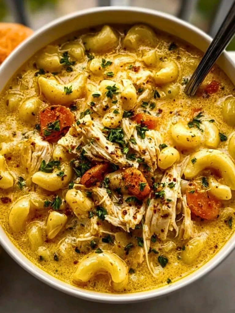 Creamy Chicken Macaroni Cheese Soup (1)