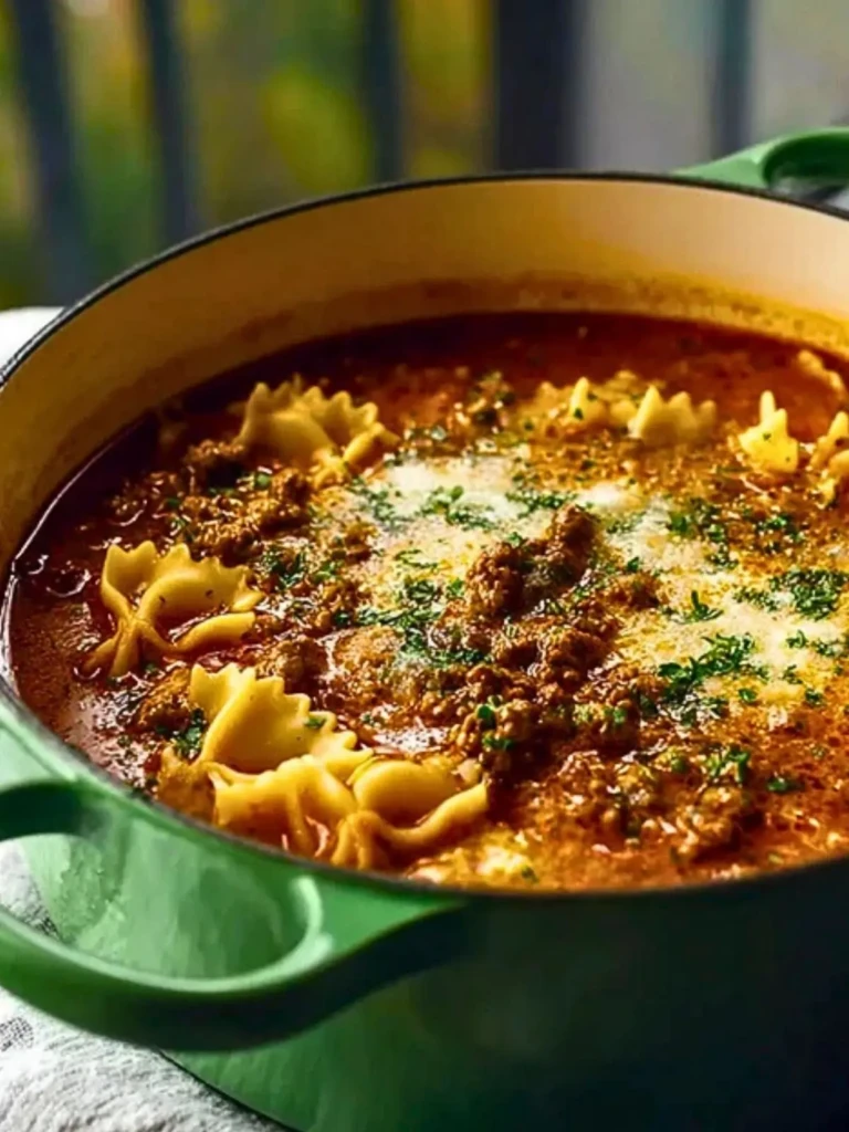 Creamy Lasagna Soup With Sausage And Ground Beef (1)
