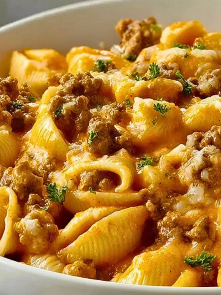 Crockpot Cheesy Ranch Beef Pasta Shells (1)
