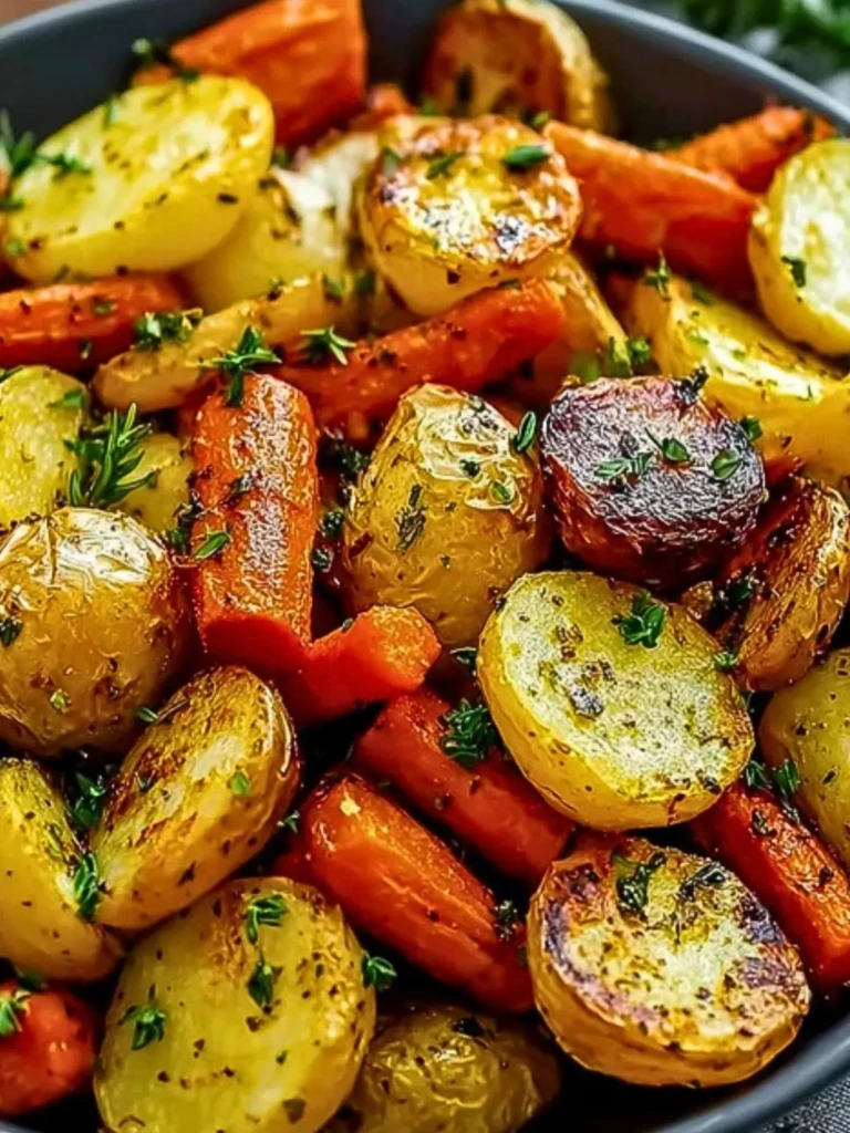 Garlic Herb Roasted Potatoes Carrots and Zucchini (1)