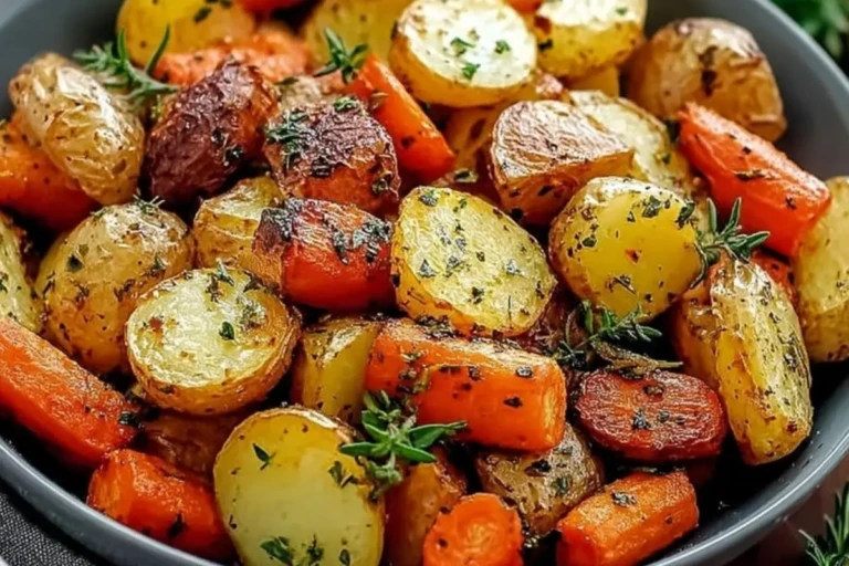 Garlic Herb Roasted Potatoes Carrots and Zucchini