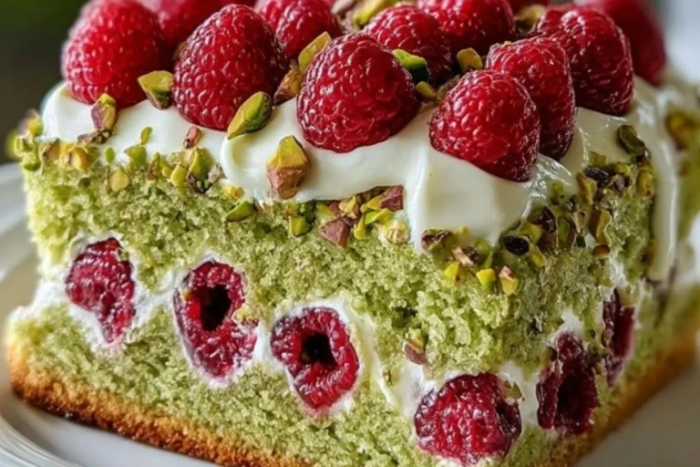 Heavenly Pistachio Raspberry Dream Cake