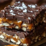 No Bake Salted Caramel Pretzel Bars