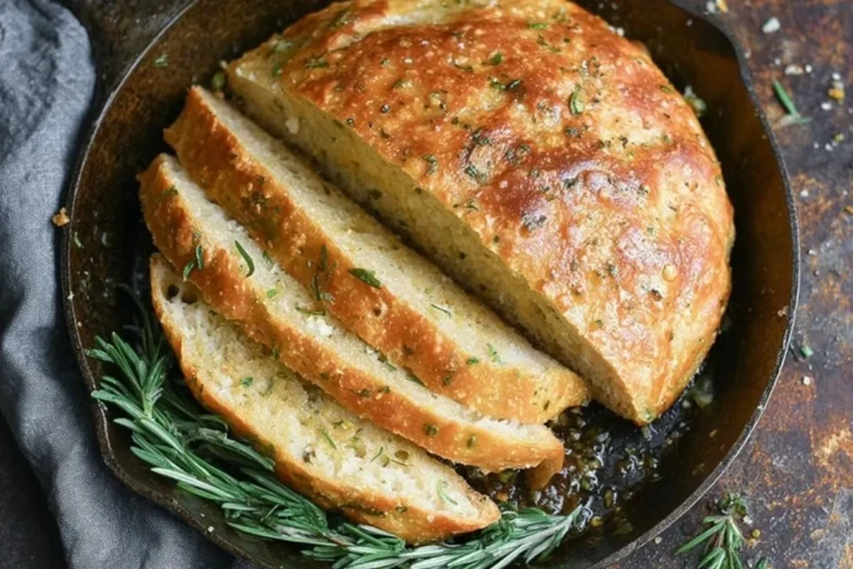 No Knead Rosemary Garlic Bread