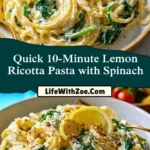 Quick 10-Minute Lemon Ricotta Pasta with Spinach (2)