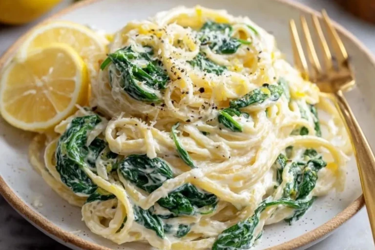 Quick 10-Minute Lemon Ricotta Pasta with Spinach