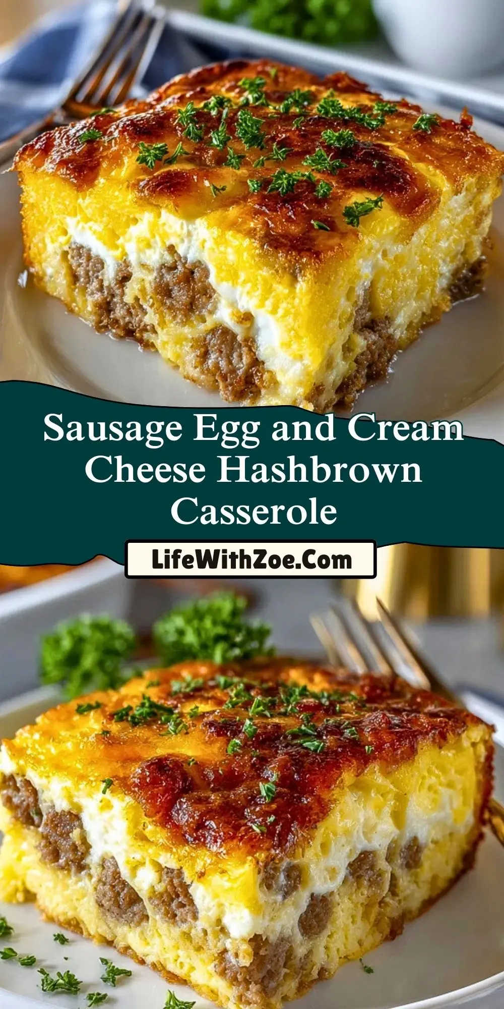 Sausage Egg and Cream Cheese Hashbrown Casserole (2)