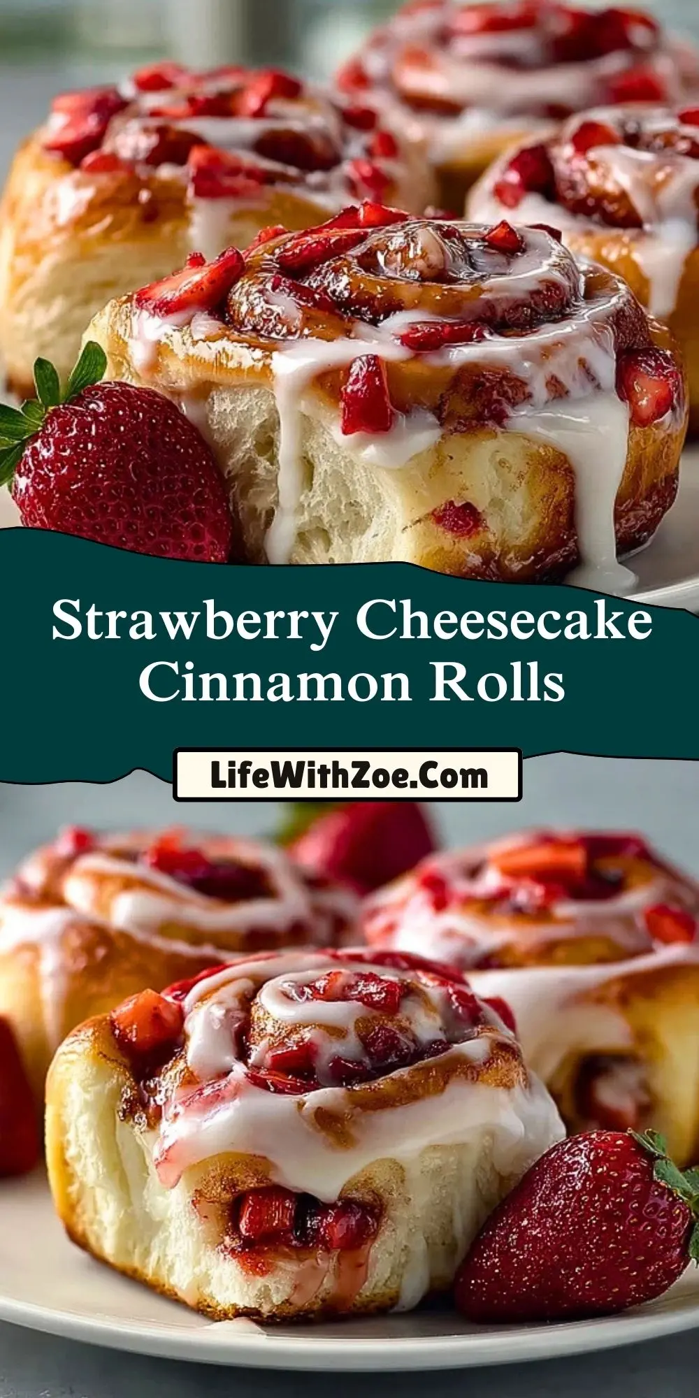 Strawberry Cheesecake Cinnamon Rolls (2)