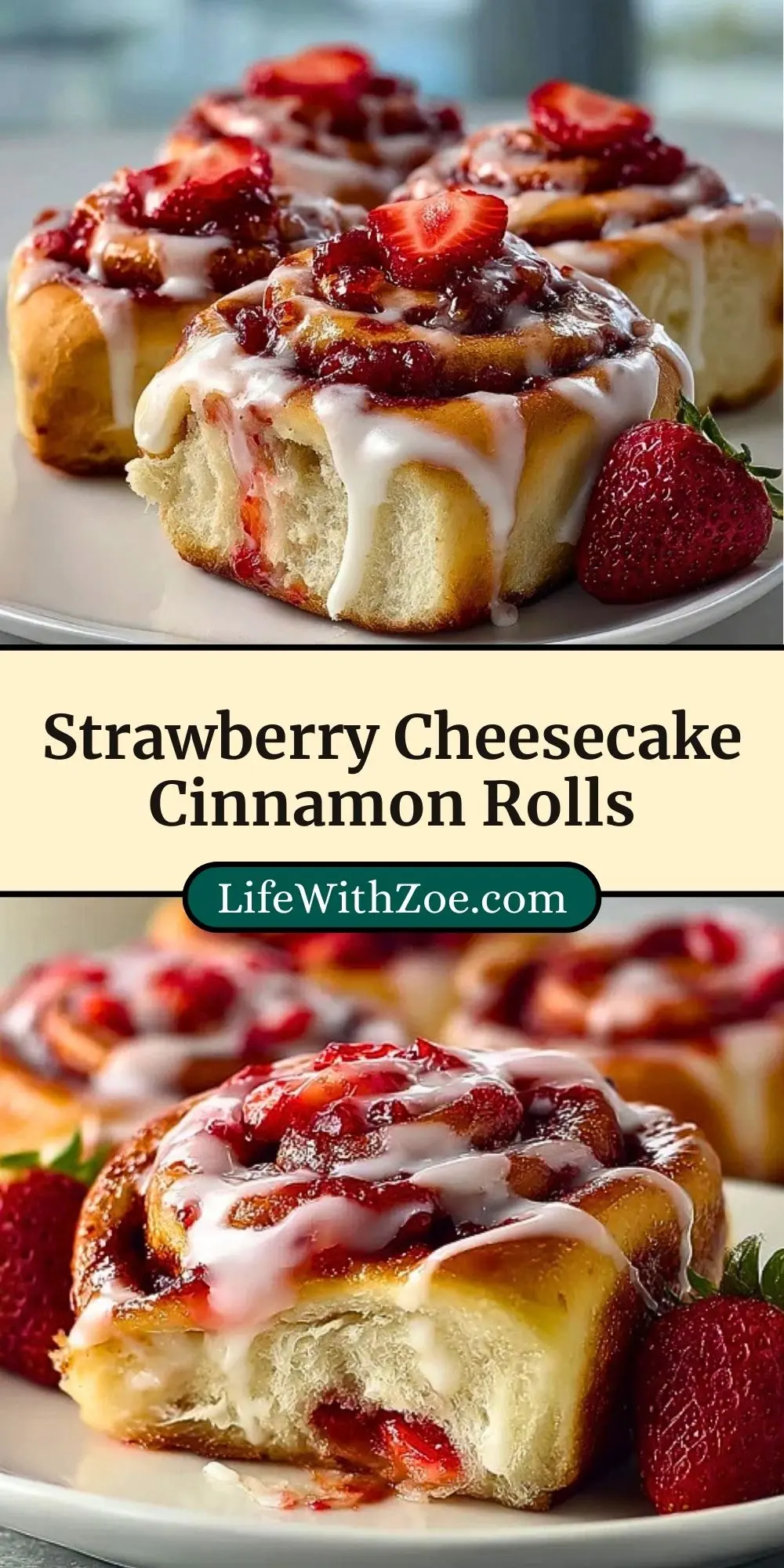 Strawberry Cheesecake Cinnamon Rolls (3)
