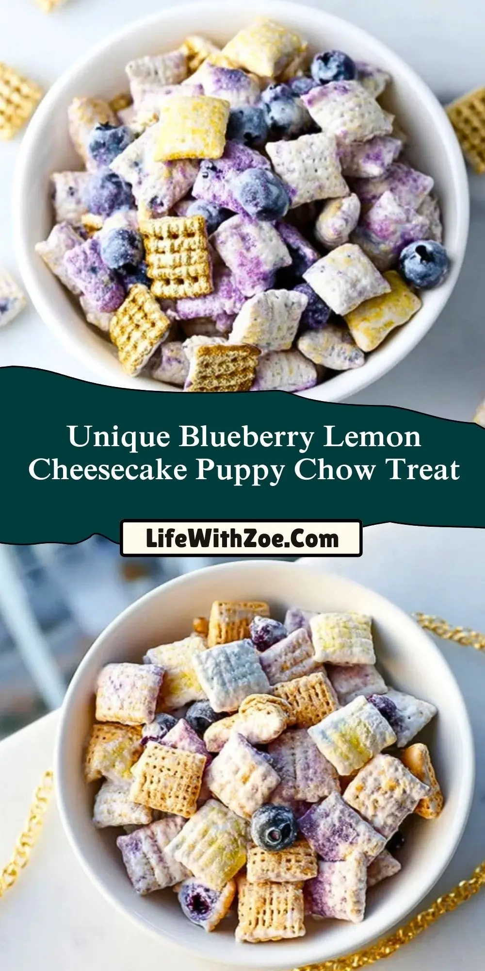 Unique Blueberry Lemon Cheesecake Puppy Chow Treat (2)