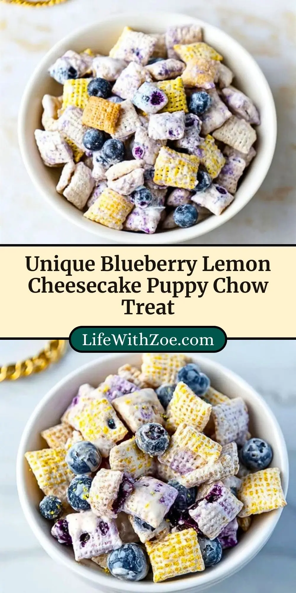 Unique Blueberry Lemon Cheesecake Puppy Chow Treat (3)