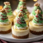 Adorable Christmas Mini Tree Cheesecakes