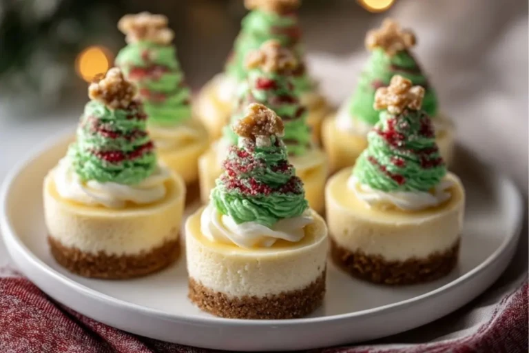 Adorable Christmas Mini Tree Cheesecakes