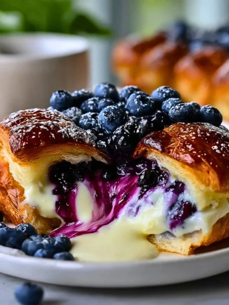 Blueberry Cream Cheese Croissant Casserole (1)