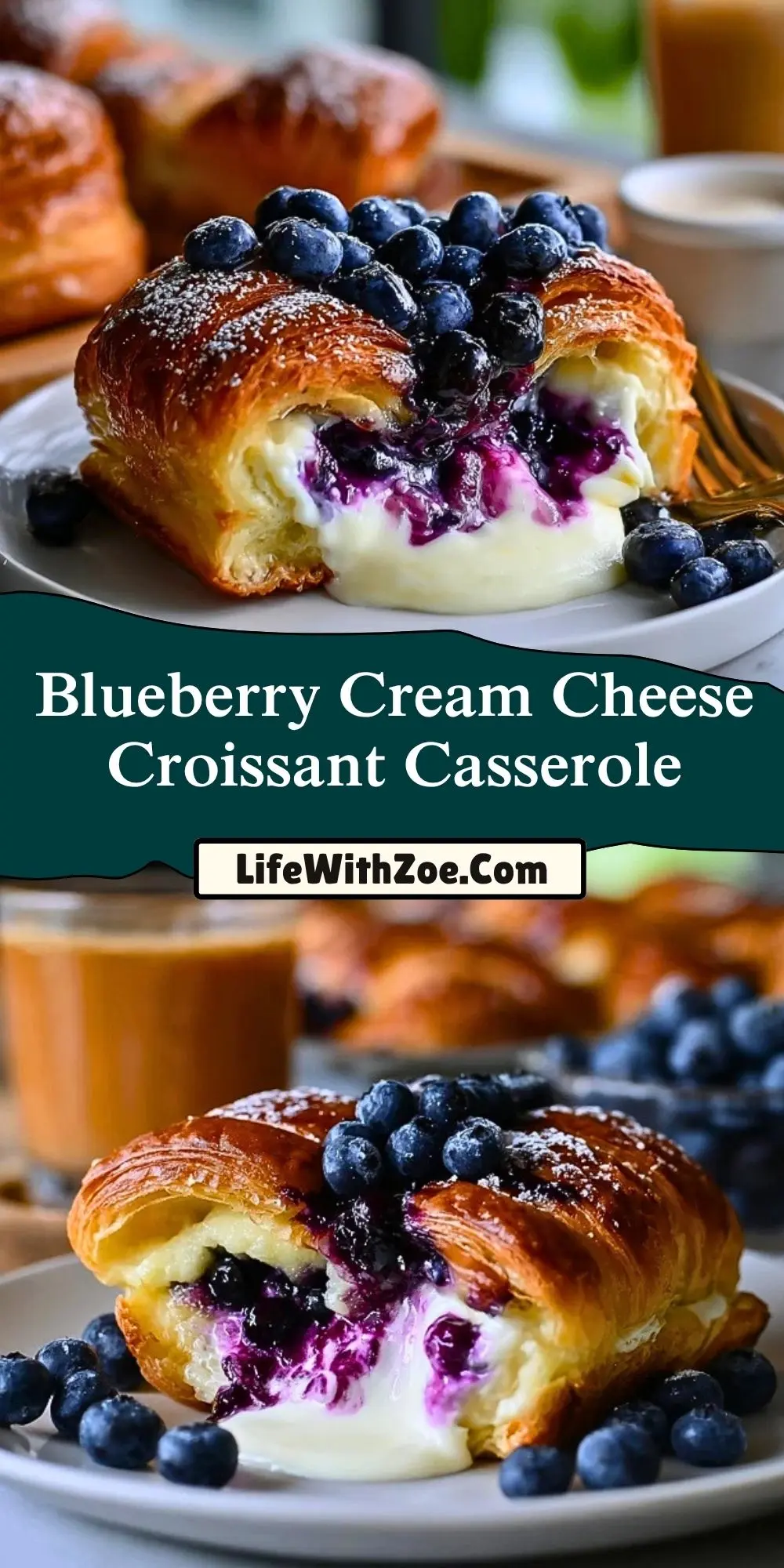 Blueberry Cream Cheese Croissant Casserole (2)
