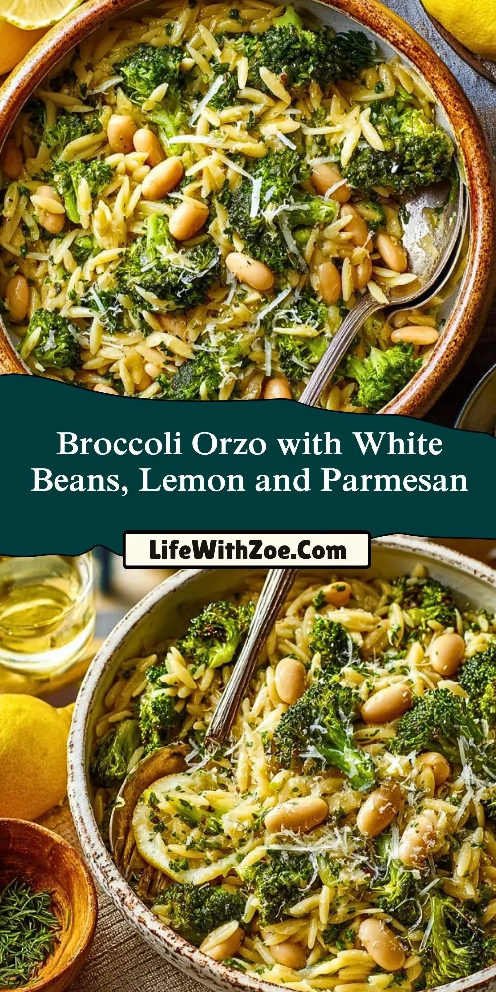 Broccoli Orzo with White Beans, Lemon and Parmesan (2)