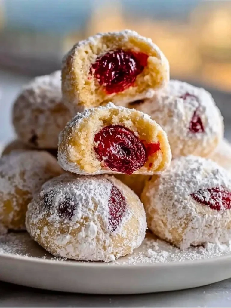 Cherry Snowball Cookies (1)