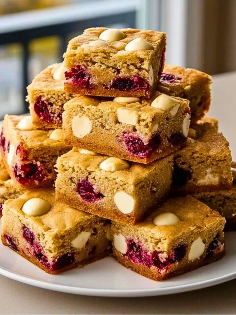 Chewy White Chocolate Cranberry Blondies (1)