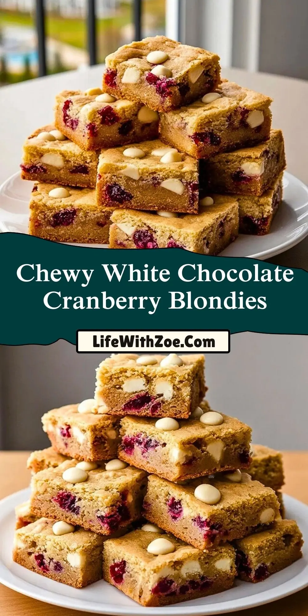 Chewy White Chocolate Cranberry Blondies (2)
