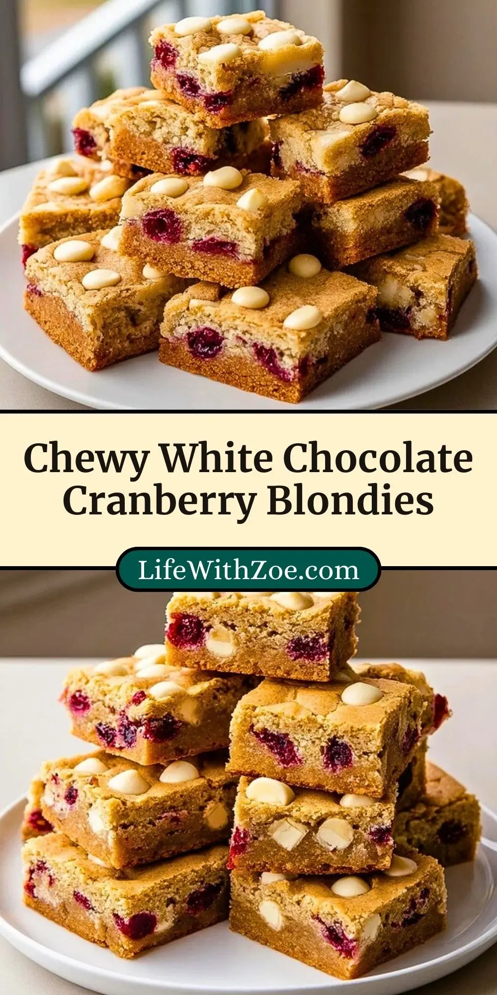 Chewy White Chocolate Cranberry Blondies (3)