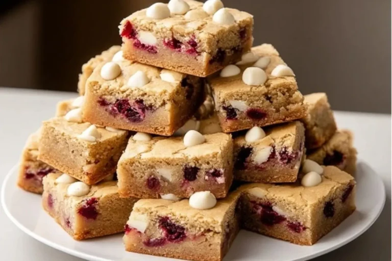 Chewy White Chocolate Cranberry Blondies