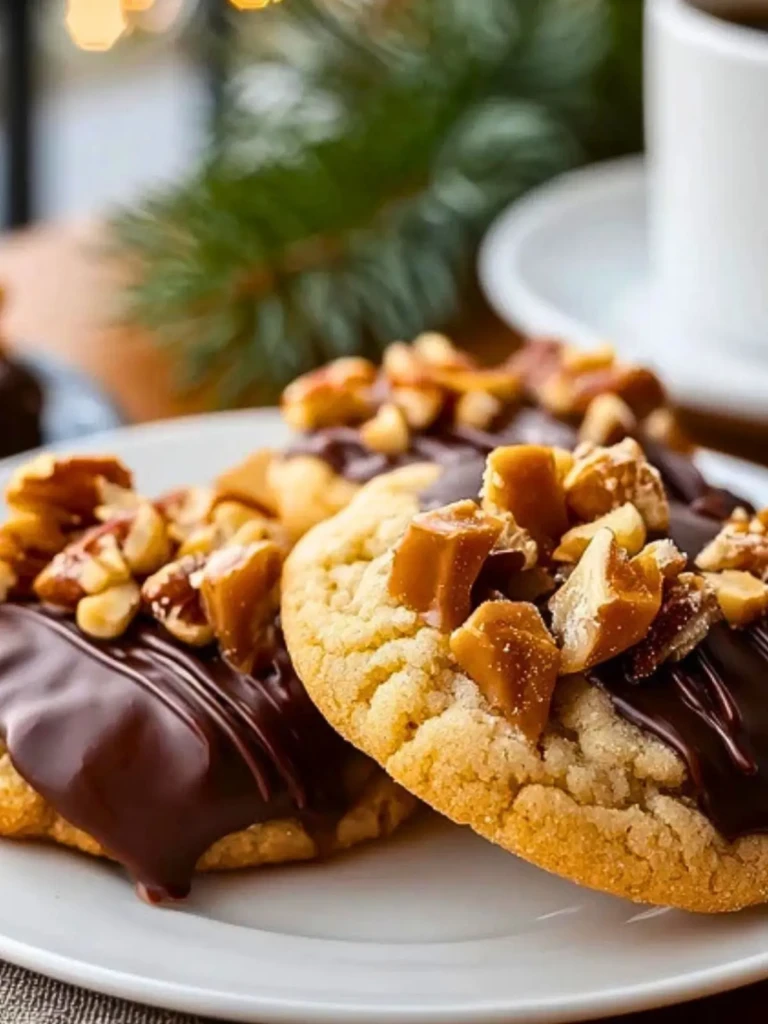 Chocolate Dipped Toffee Cookies (1)