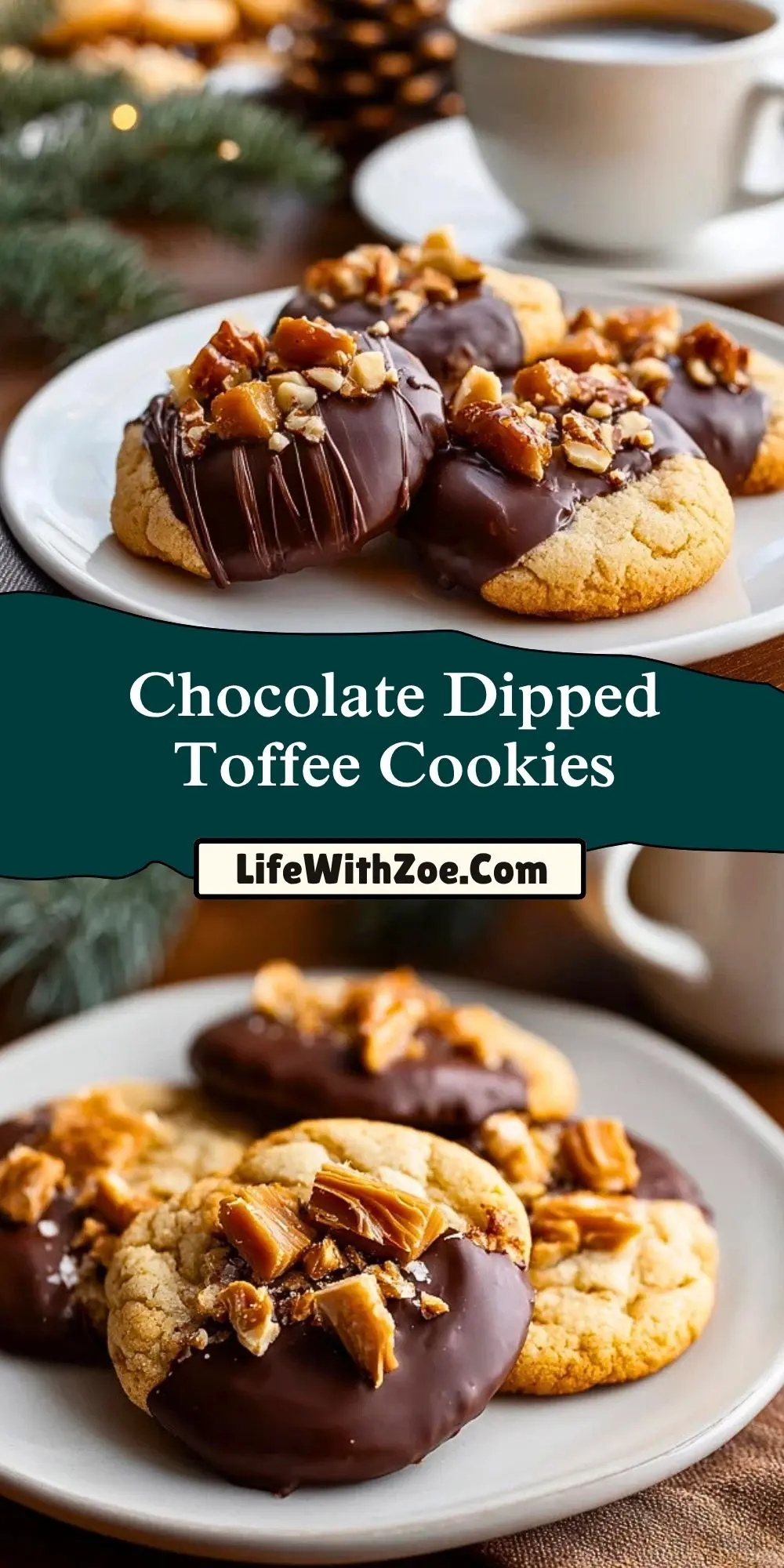 Chocolate Dipped Toffee Cookies (2)