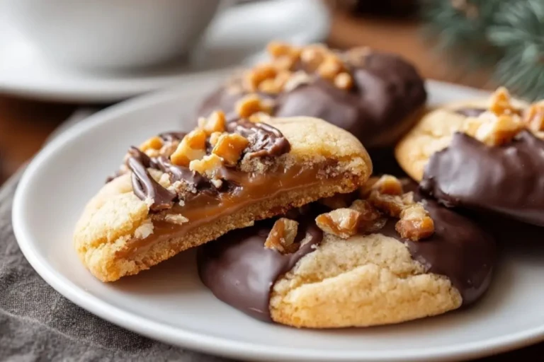 Chocolate Dipped Toffee Cookies