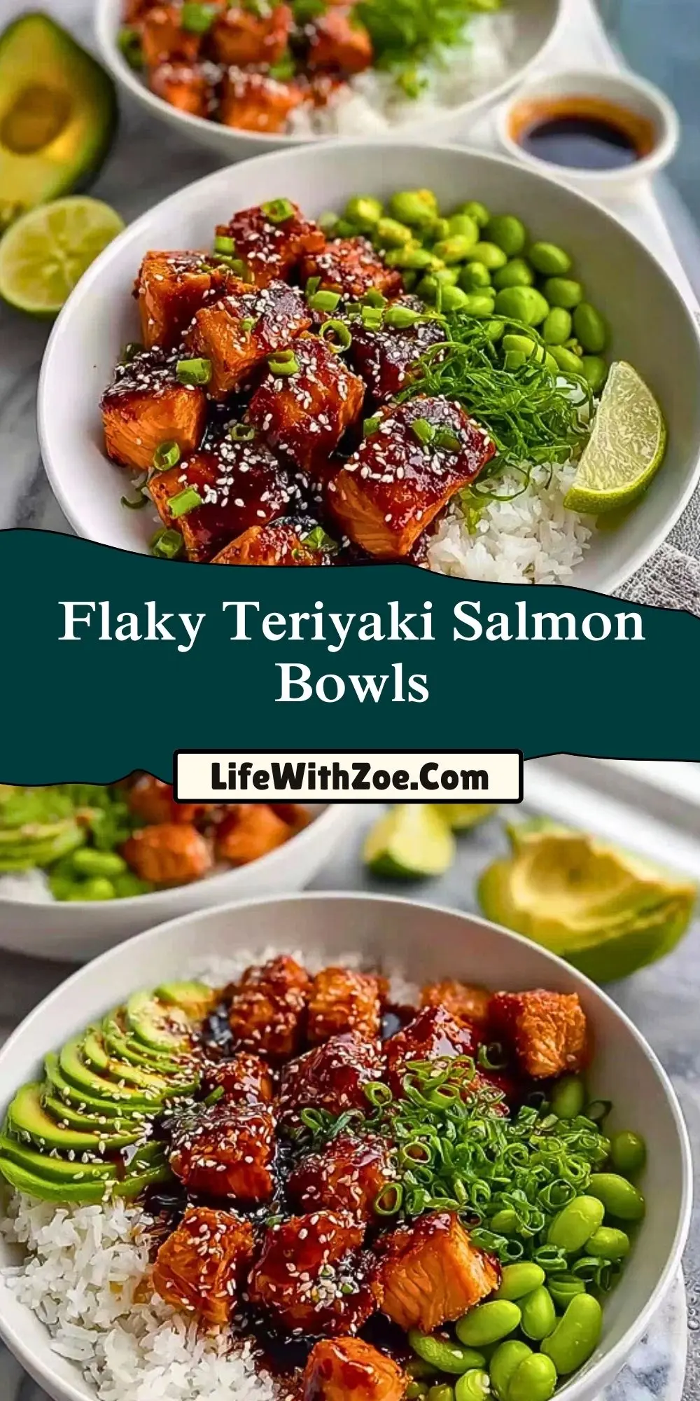 Flaky Teriyaki Salmon Bowls (2)