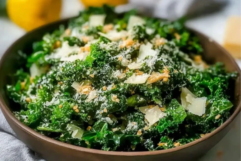 Garlic Lemon Parmesan Kale Salad