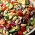 Greek Bean Salad with Lemon Marinated Beans