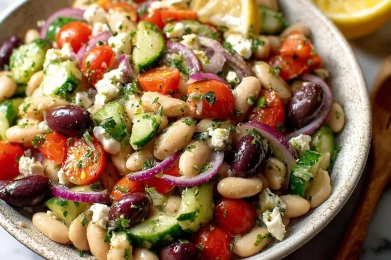Greek Bean Salad with Lemon Marinated Beans