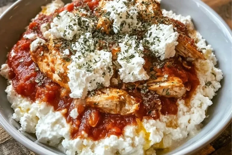 High Protein Chicken Parm Cottage Cheese Bowl