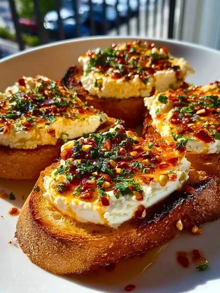 Irresistible Hot Honey Whipped Feta Crostini (1)