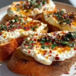 Irresistible Hot Honey Whipped Feta Crostini