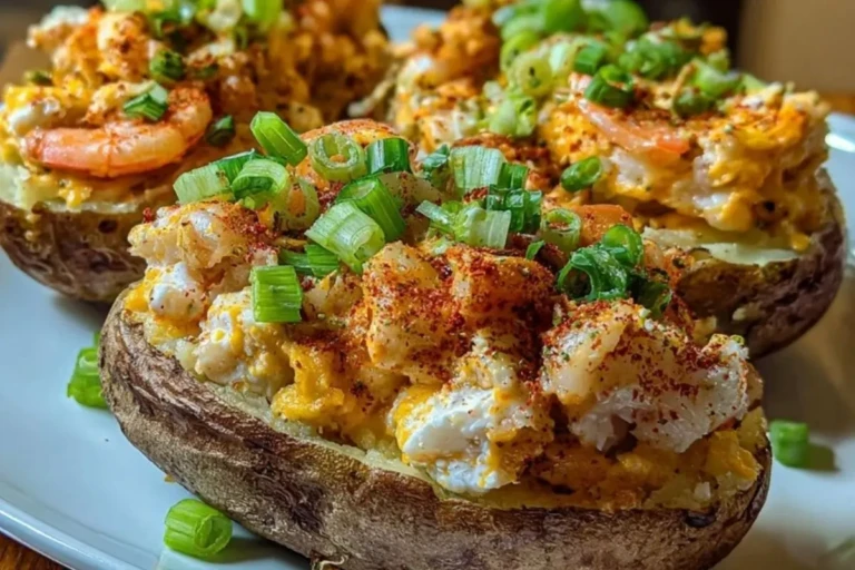 Loaded Cajun Seafood Stuffed Potatoes