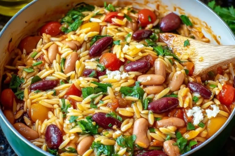 Mediterranean Orzo and Beans