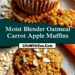 Moist Blender Oatmeal Carrot Apple Muffins (2)