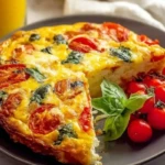 Mouthwatering Crustless Tomato And Basil Quiche