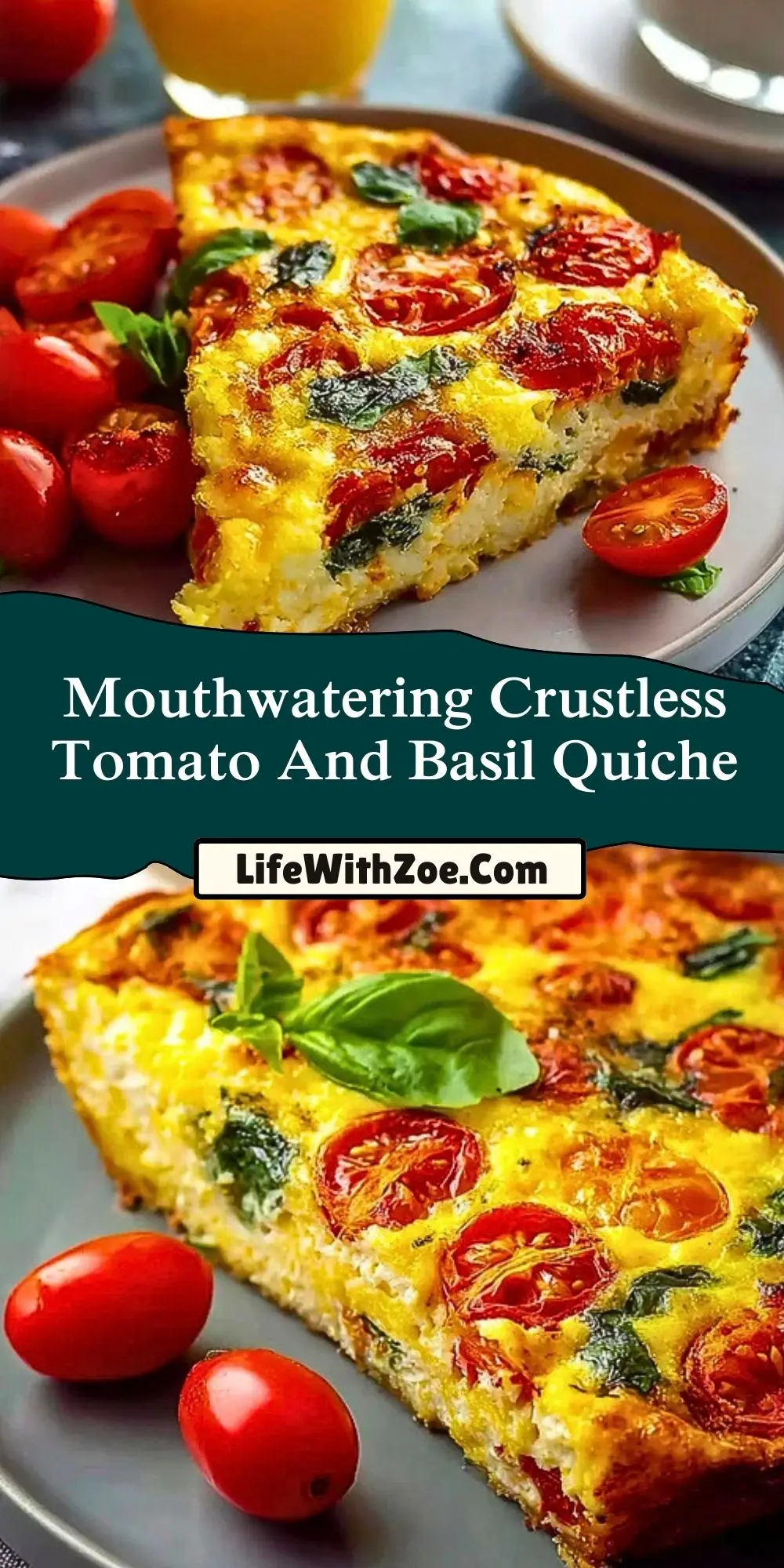 Mouthwatering Crustless Tomato And Basil Quiche (2)