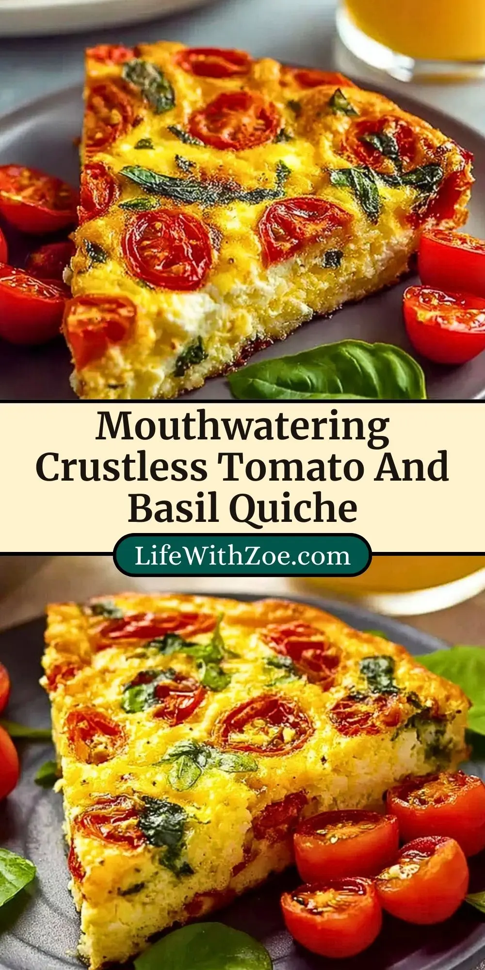 Mouthwatering Crustless Tomato And Basil Quiche (3)