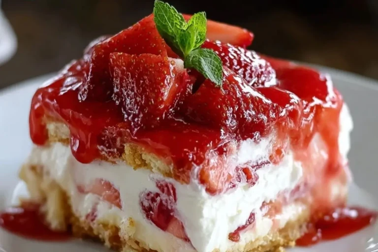 No-Bake Strawberry Cheesecake Lasagna