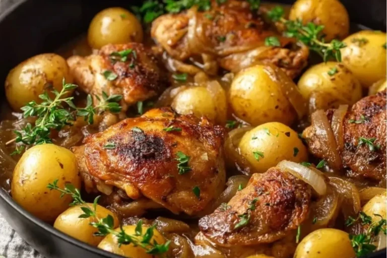 One Pan Chicken and Potatoes with Gravy