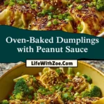 Oven-Baked Dumplings with Peanut Sauce (2)