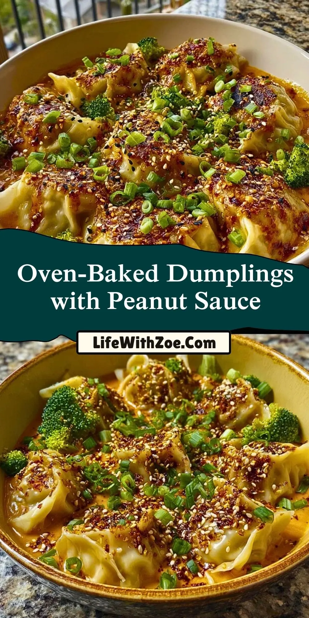 Oven-Baked Dumplings with Peanut Sauce (2)