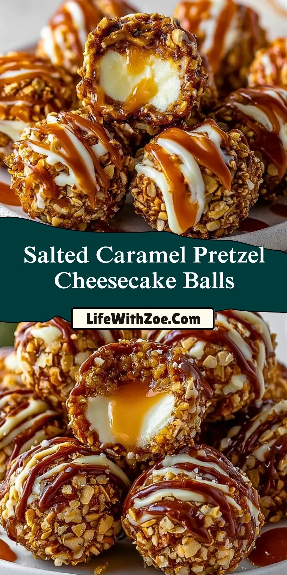 Salted Caramel Pretzel Cheesecake Balls (2)